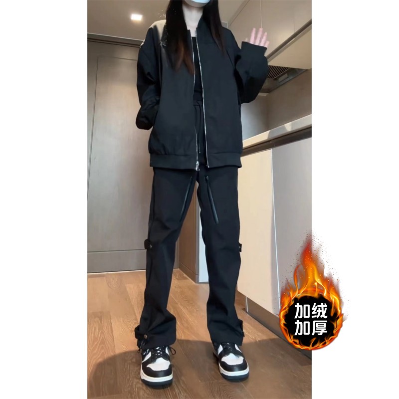 池欧美式hiphop工装裤子男款三合一加绒冲锋裤东北防寒防风滑雪裤
