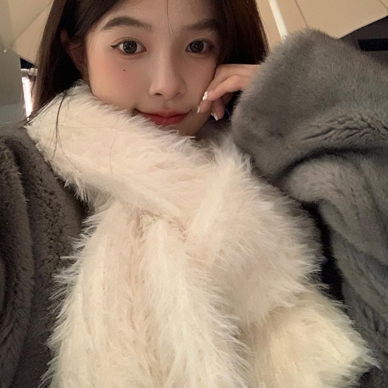 小众设计感百搭保暖围巾女装2023年秋冬季新款外穿韩版长袖上衣潮