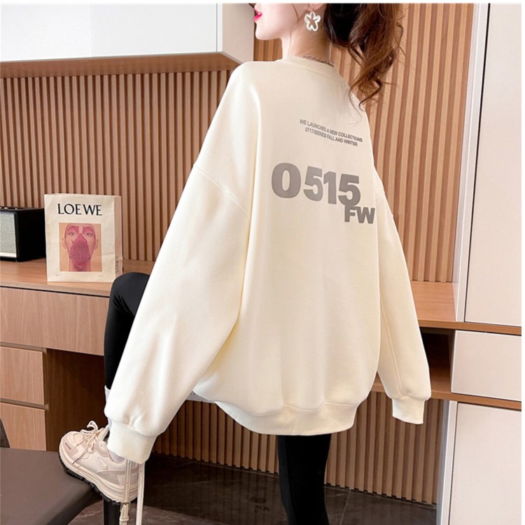 印花薄款卫衣男女同款2023春秋新款宽松韩版减龄时尚百搭洋气上衣