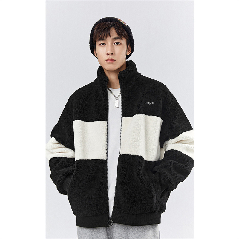 潮流百搭休闲男士韩版防风潮流仿羊羔绒夹克A240-BWBCB4442