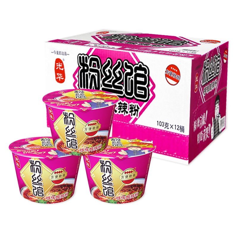 今麦郎光华够味酸辣粉丝馆12桶碗杯整箱装方便面速食米线冲泡免煮