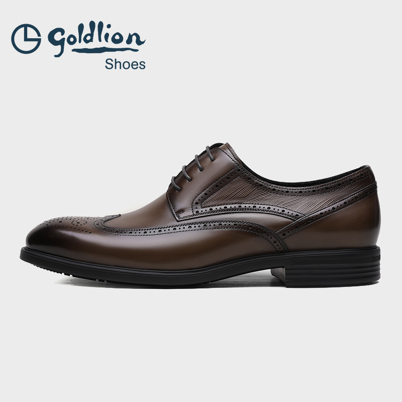 金利来男新款真皮商务正装鞋英伦布洛克鞋宴会婚鞋雕花580310621