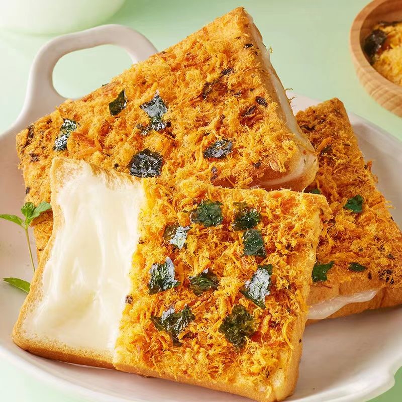 【19.9元16包】海苔肉松吐司咸香乳酪夹心面包蛋糕点心即食整箱批发