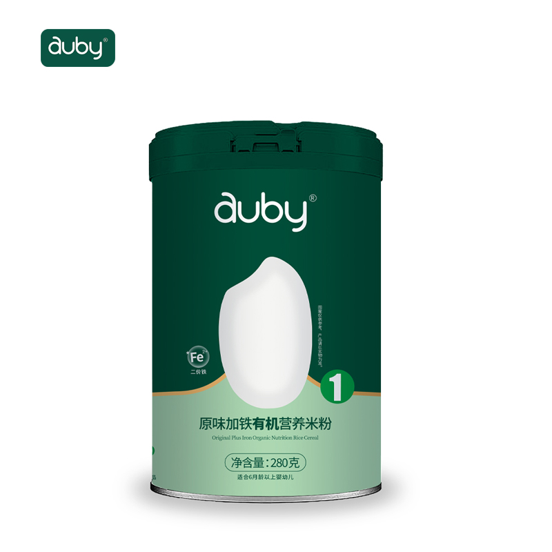 Auby【 1 阶段】澳贝高铁米粉婴幼儿米粉原味有机米粉辅食二价铁