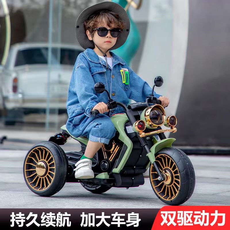 X09儿童三轮车儿童电动摩托车三轮电动车遥控玩具车