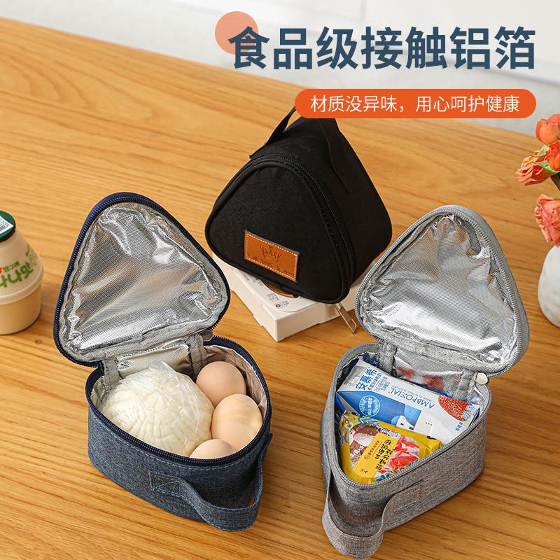 早餐保温袋小号便携铝箔饭盒袋手提儿童上班手拎保鲜三角包保冷袋