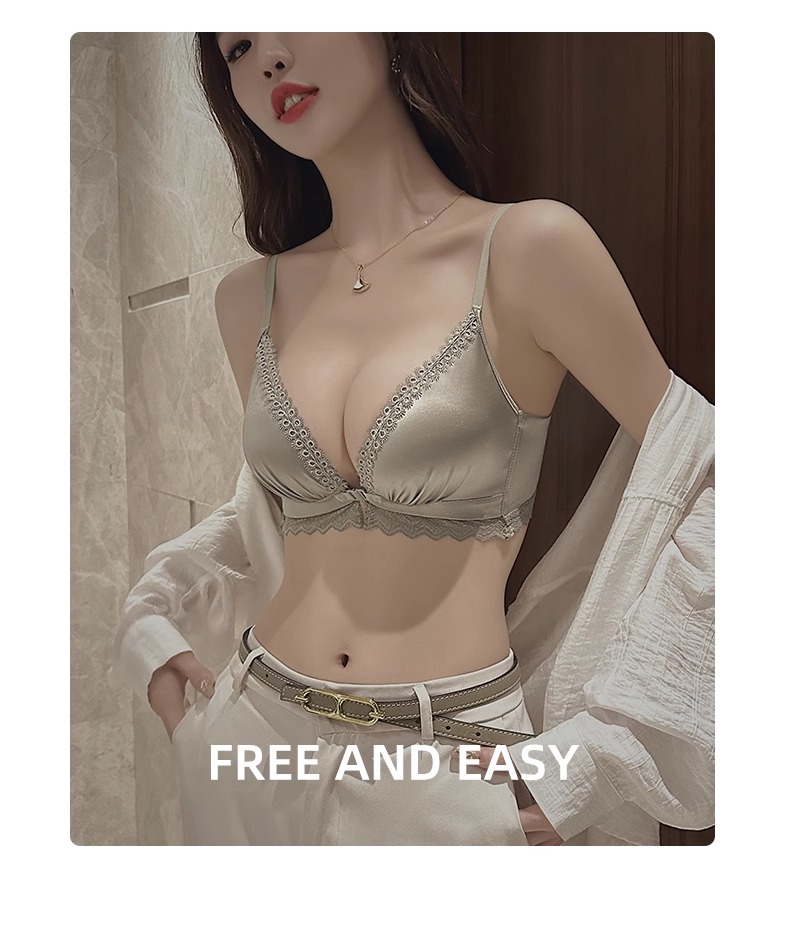 小胸聚拢加厚显大收副乳防下垂前扣内衣女美背吊带背心性感女士