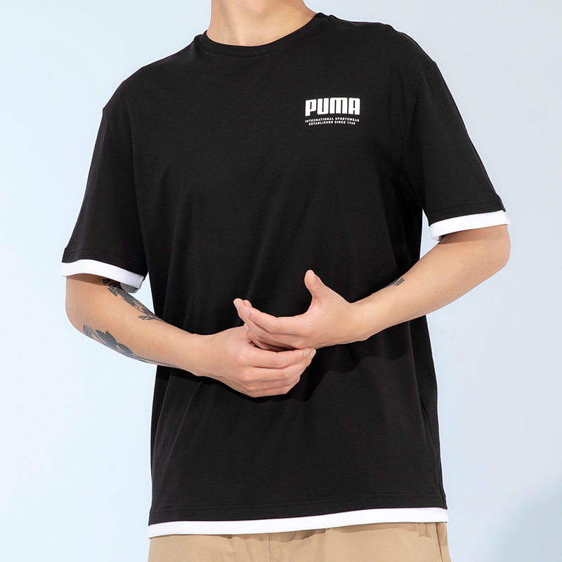 【达人专属】Puma彪马T恤男装夏新款时尚运动半袖健身短袖845862-01