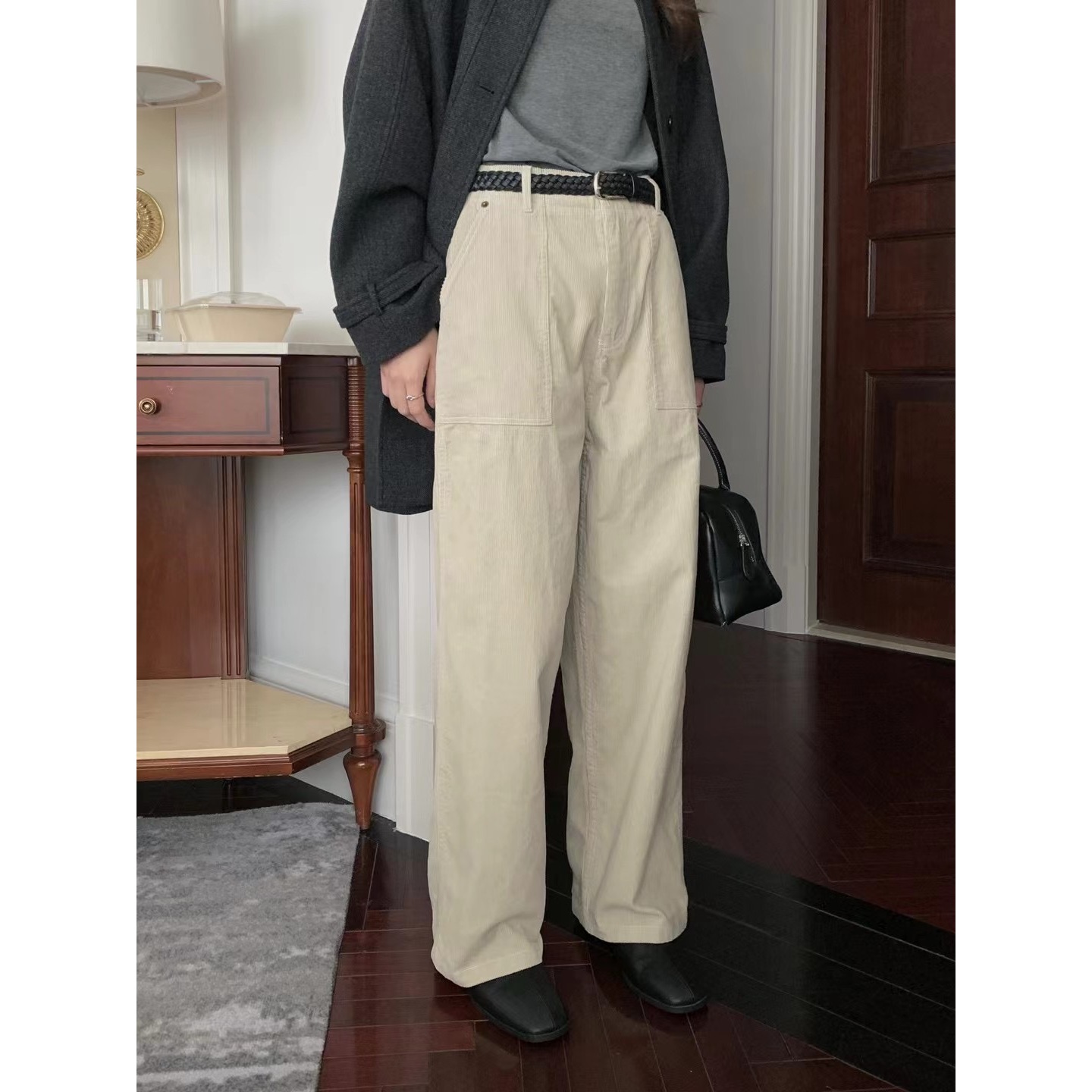 8827#非町#韩系百搭直筒休闲裤（福利）