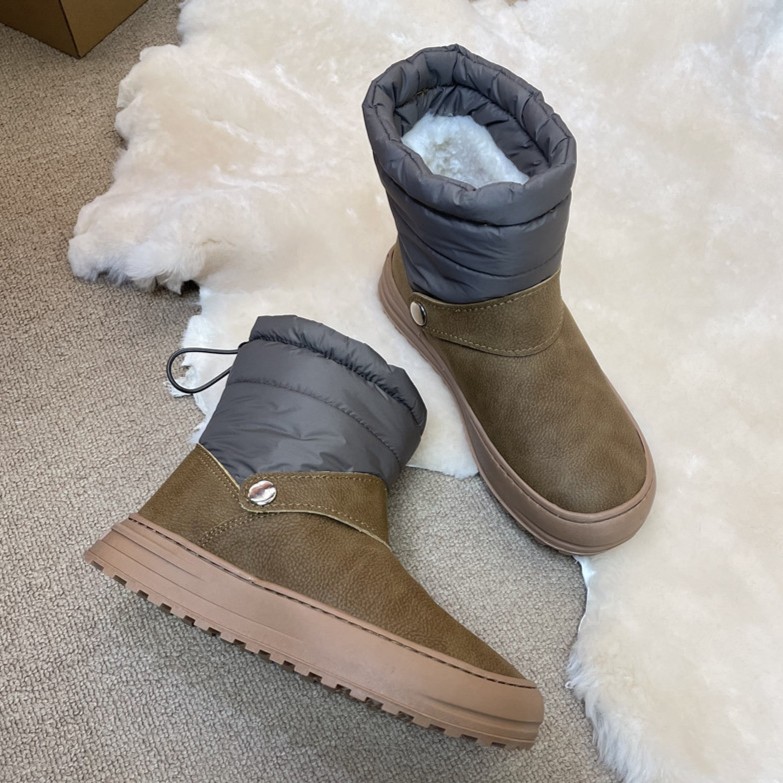【皮毛一体】桑坡时尚加绒加厚保暖雪地靴女百搭高帮冬季雪地棉女鞋
