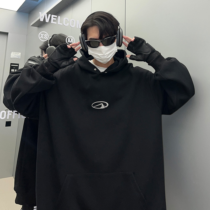美式复古卫衣男2023年秋季新款潮牌设计感美式hiphop连帽宽松外套