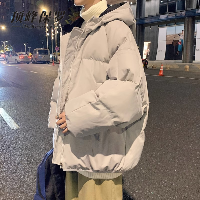 冬季连帽棉衣男士宽松百搭2023新款休闲潮流痞帅保暖加厚外套男生