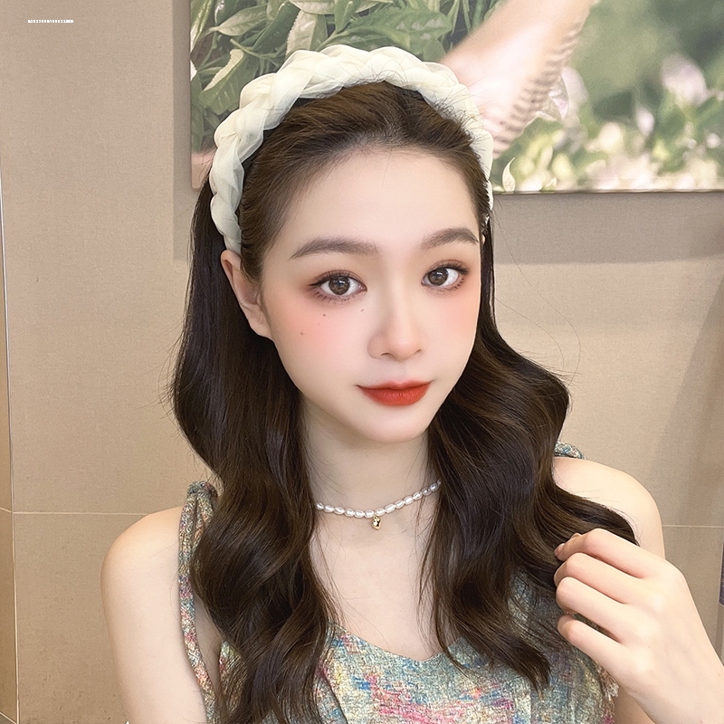 发饰宽边发箍网纱麻花清新个性感清爽洗脸小众显瘦蕾丝田园神器