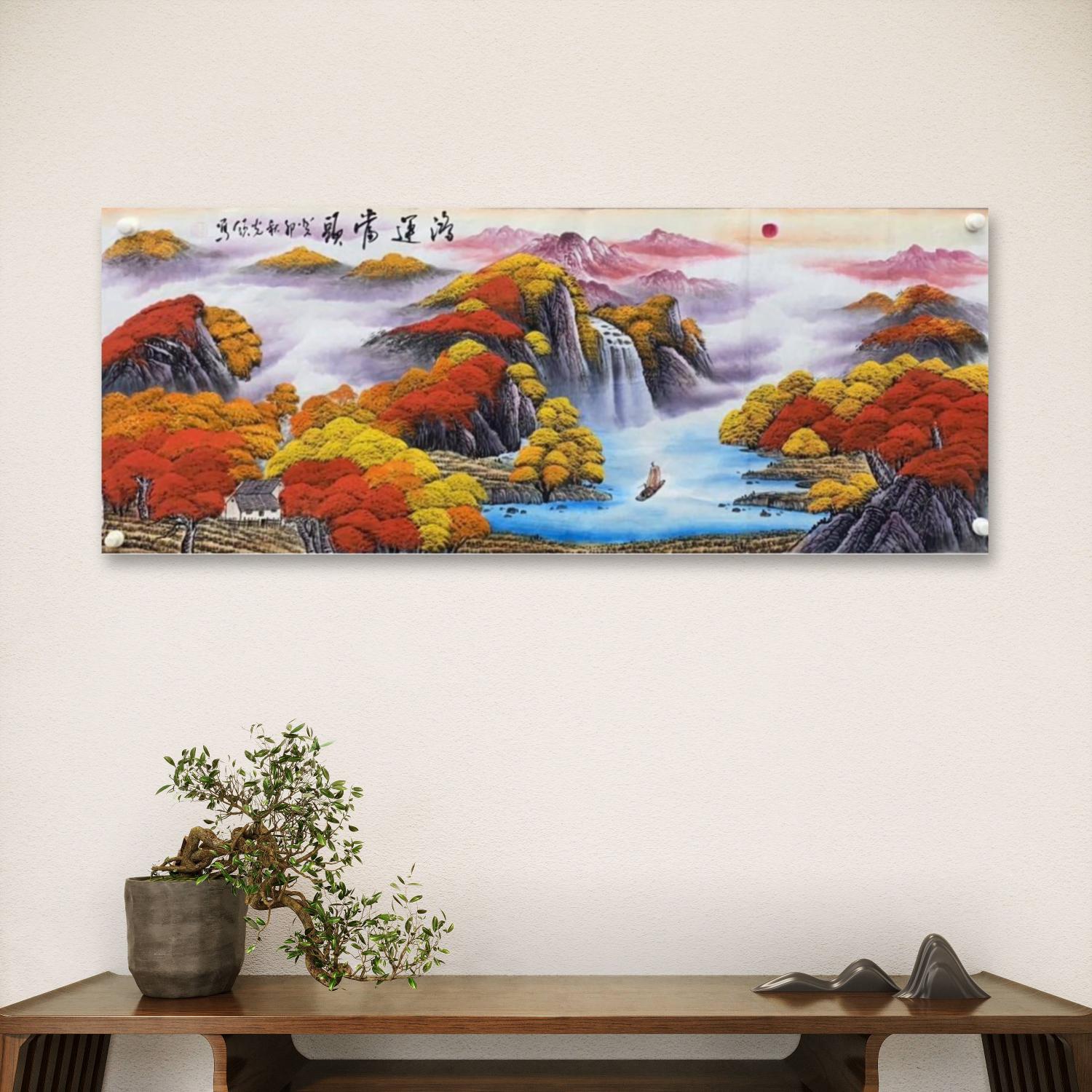 于光领-1-2-手绘国画-鸿运当头-小六-宣纸-客厅办公室挂画