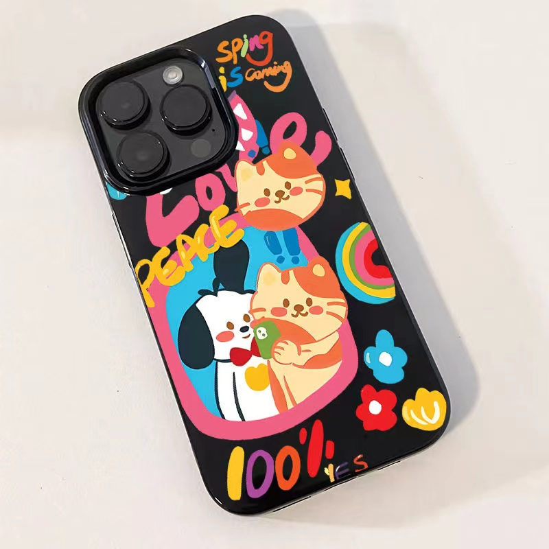 ins自拍猫狗适用苹果15手机壳14promax趣味防摔iPhone13/12硅胶XR