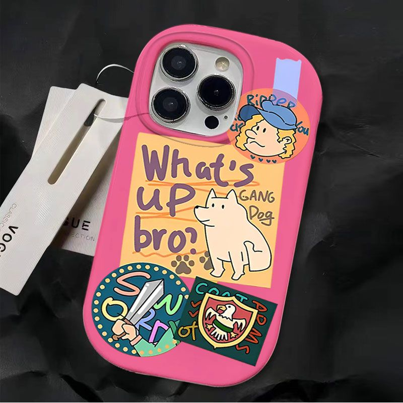 标签小狗苹果15Pro多巴胺iphone14/13/12硅胶11promax手机壳创意6