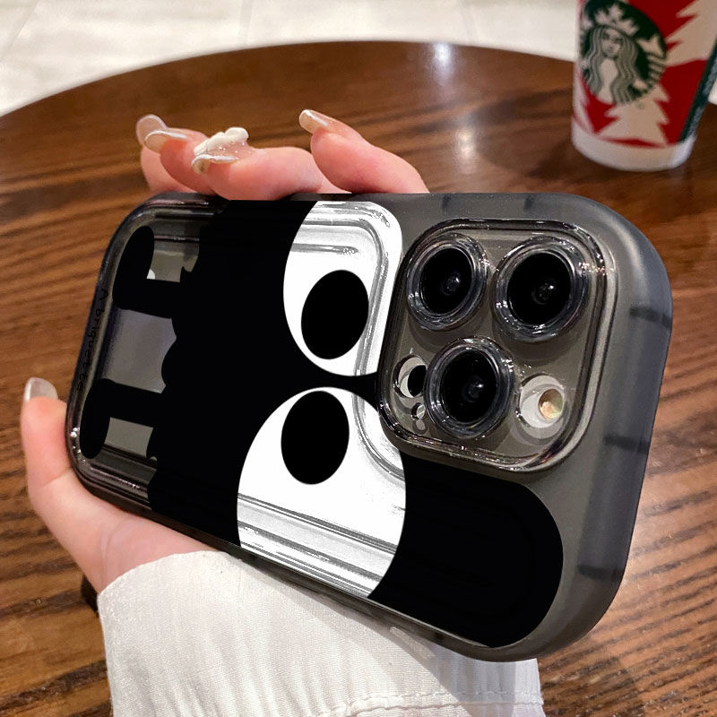 大胆煤球苹果14高级13promax透明12Pro/11手机壳潮牌xr全包防摔8p