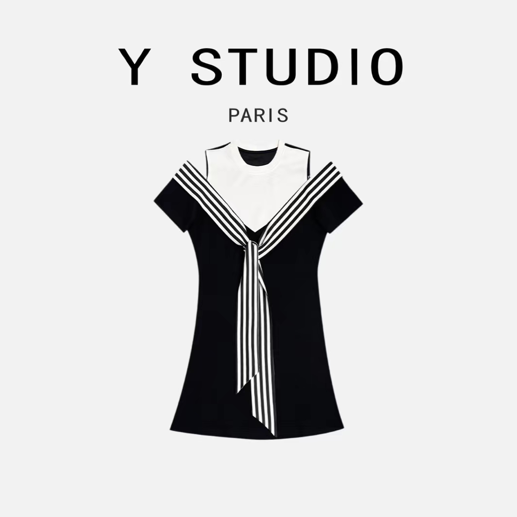 【大妮专属】春夏超显瘦连衣裙百搭拼接时尚连衣裙2972