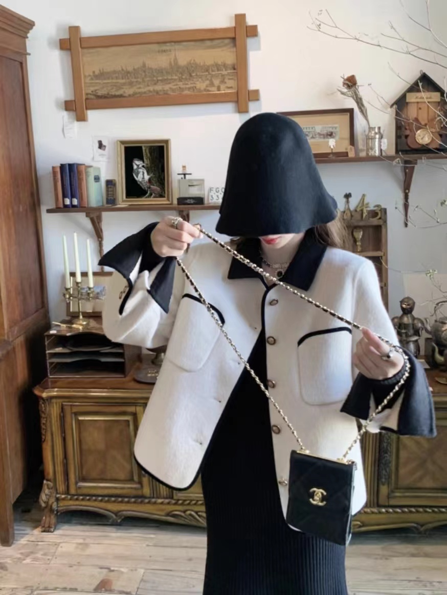 【晓晓家专属】2023秋冬季新款小个子赫本小香风双面羊毛外套8307