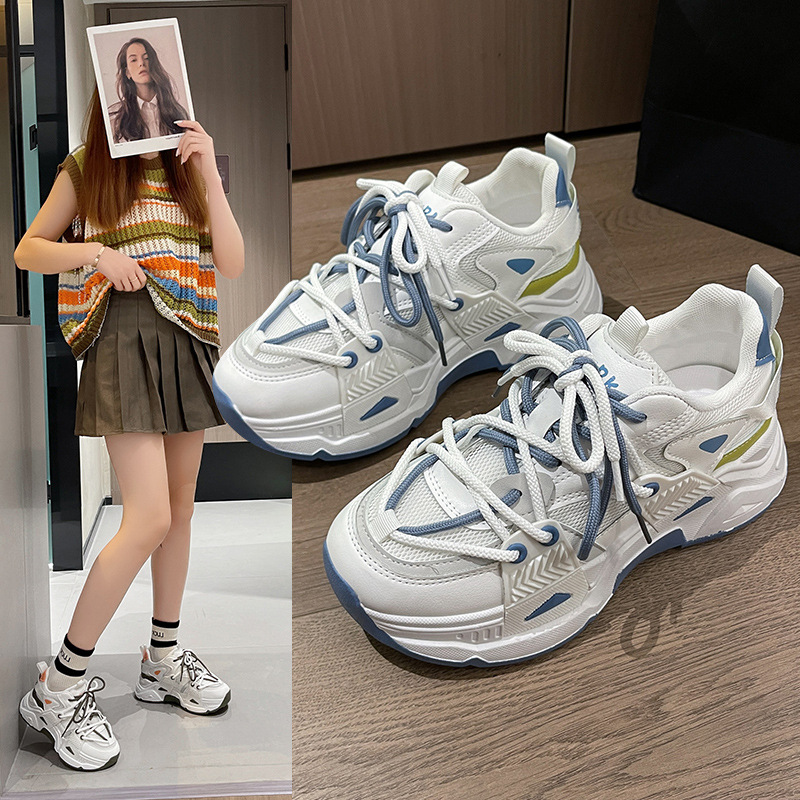 老爹鞋女款百搭2023新款秋季厚底港风鞋子爆款显脚小休闲运动女鞋