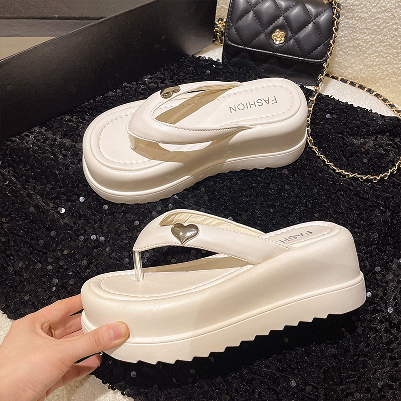 人字拖鞋女外穿2023新款夏季松糕厚底增高小个子夹趾休闲沙滩凉拖