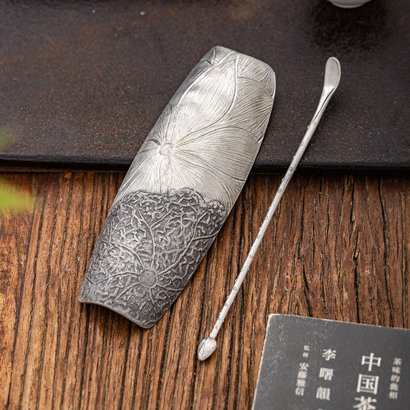 【银壶大魔王】蜂鸟工坊纯手工锡茶叶锡荷叶茶则WCXCZ0228