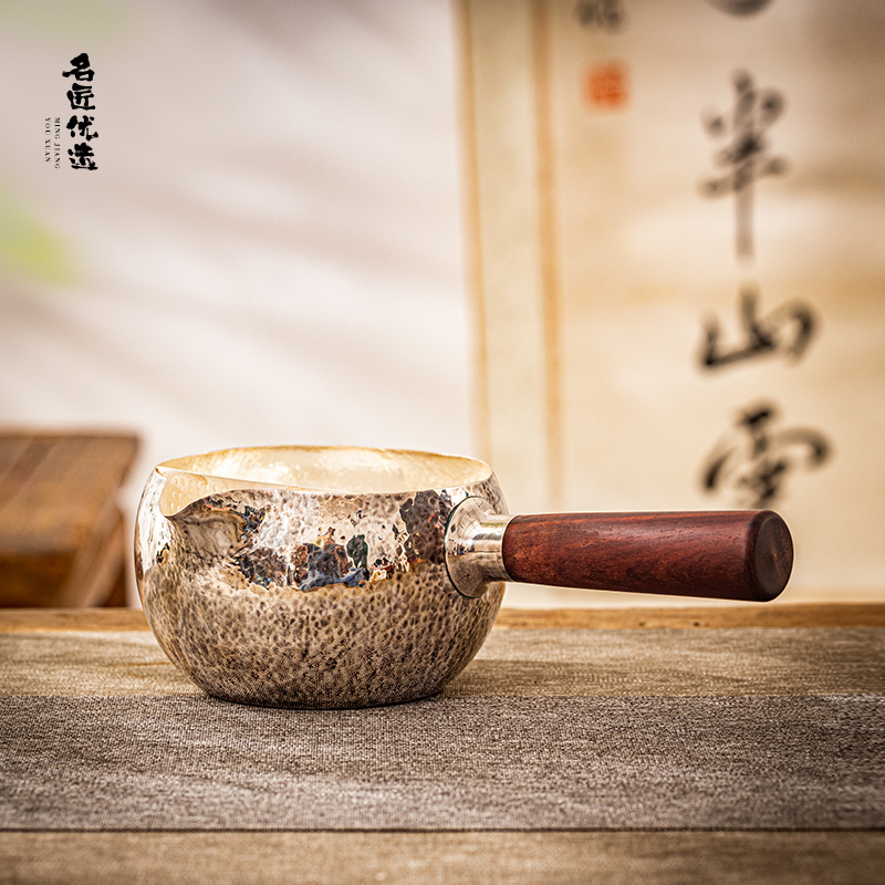 【银壶大魔王】锤纹侧把煮茶器木把茶具FNN1666
