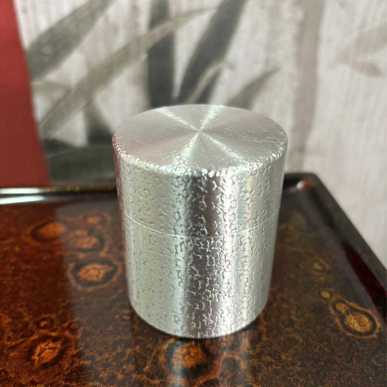 蜂鸟文创系列锡素款茶叶罐家用便携密封醒茶罐WCXCYG092