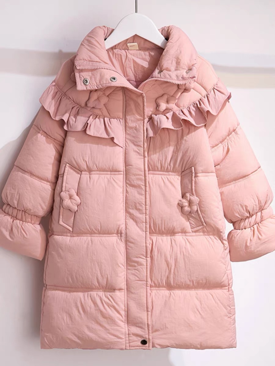 巴拉巴拉女童中长款棉服高档洋气女孩冬季加厚保暖棉服棉衣中大童