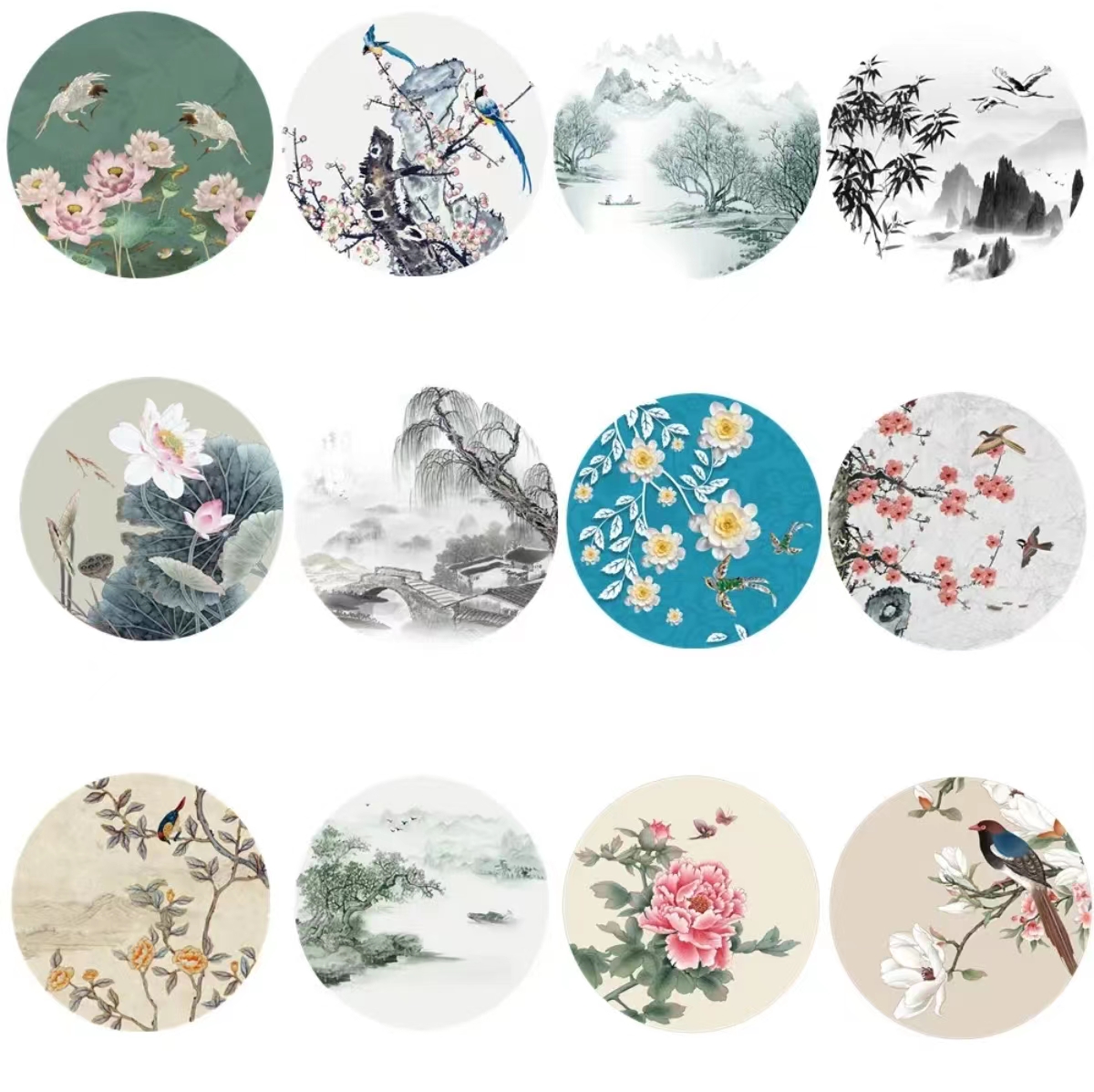 【诺轩】加厚亚麻布手工DIY圆形衬布画布