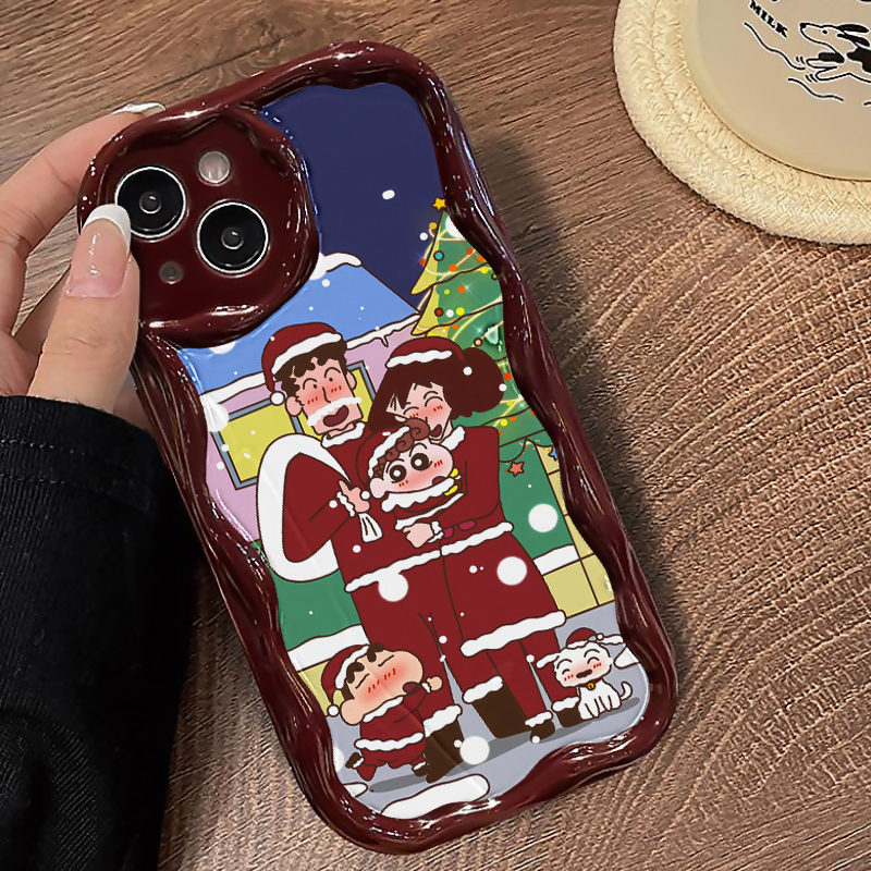 小新一家适用iPhone15/14promax奶油手机壳xr苹果13/12/11酒红ins