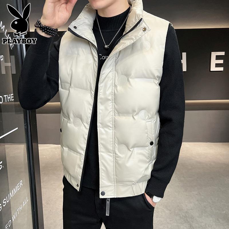 PLAYBOY秋冬季羽绒马甲男士马夹外套2023新款潮牌休闲保暖背心男