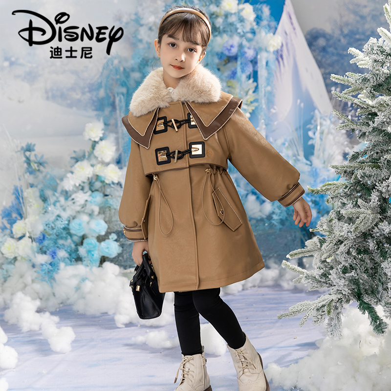【XZ高】Disney/迪士尼女童冬新款中长款简约加厚派克服XCE3PJ108