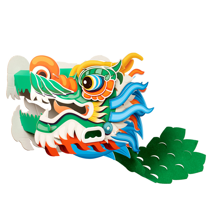 新年春节元旦龙年非遗手工国潮舞龙头龙舟儿童制作材料幼儿园
