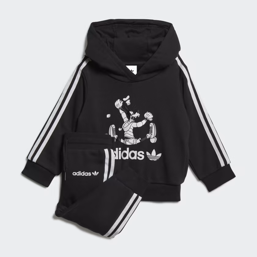 Adidas阿迪达斯 童装三叶草舒适运动休闲连帽卫衣卫裤套装 GD2791