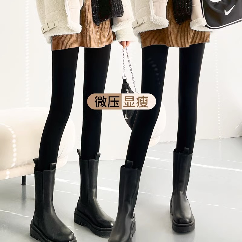 黑色打底裤女春秋冬外穿防勾丝不起球新款连袜踩脚紧身光腿神器