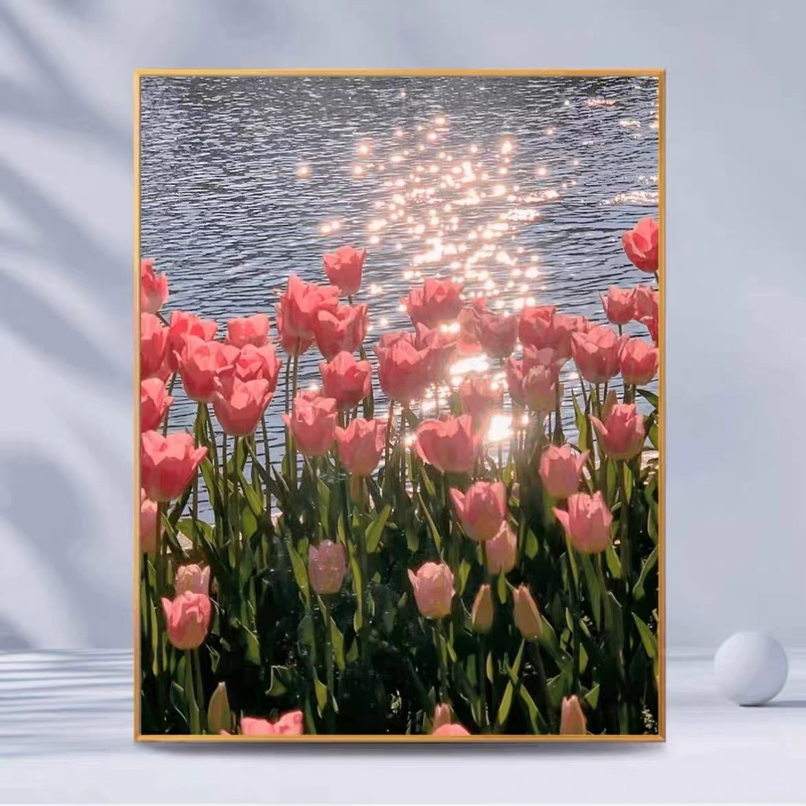 （真心甄选）数字油画diy手工绘画涂色高颜值客厅卧室挂画郁金香