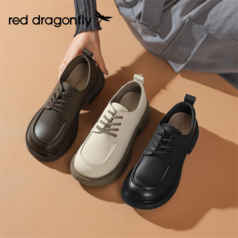 红蜻蜓轻奢英伦风鞋子女款爆款新款英伦小众百搭时尚增高舒适单鞋商品图