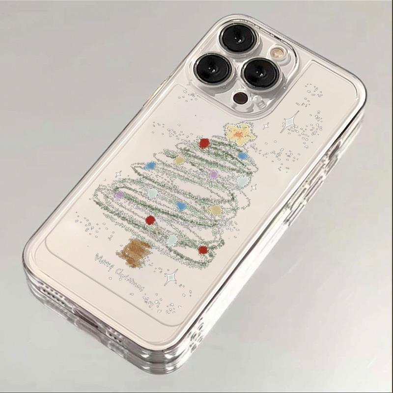 适用苹果15/华为/小米/OPPO/VIVO手机壳14透明软壳13圣诞树新款12