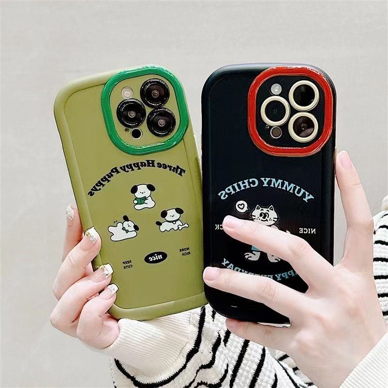 卡通猫咪小狗iPhone15苹果13手机壳14promax可爱11全包12小众XR软