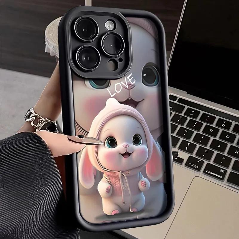 呆萌兔兔适用华为苹果11小米14promax手机壳13荣耀60OPPO软vivo78