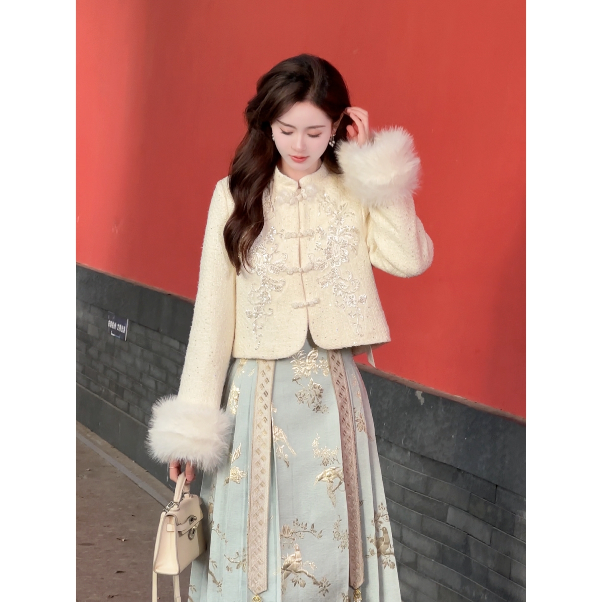 <77>【千山暮雪】D3TZ6064A新中式拜年服羽绒服+马面裙