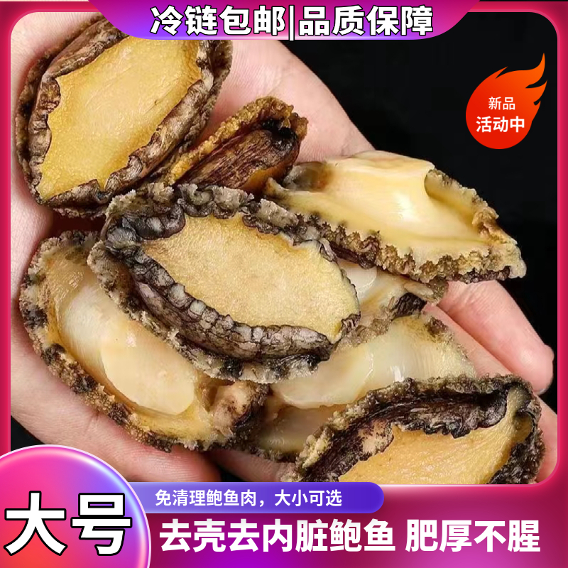 【鲜冻】4-6厘米大号精选鲍鱼肉纯肉现剥个大饱满口感劲道九孔鲍