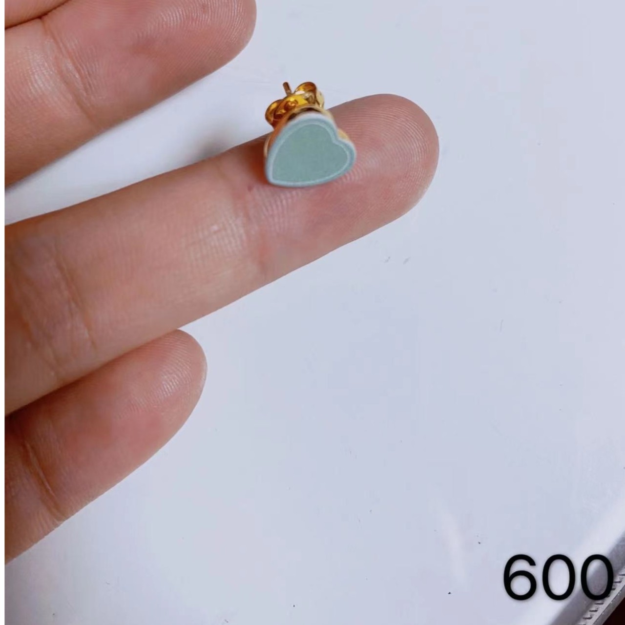 铜合金耳饰 600-时尚复古简约个性金色镶嵌气质百搭耳钉
