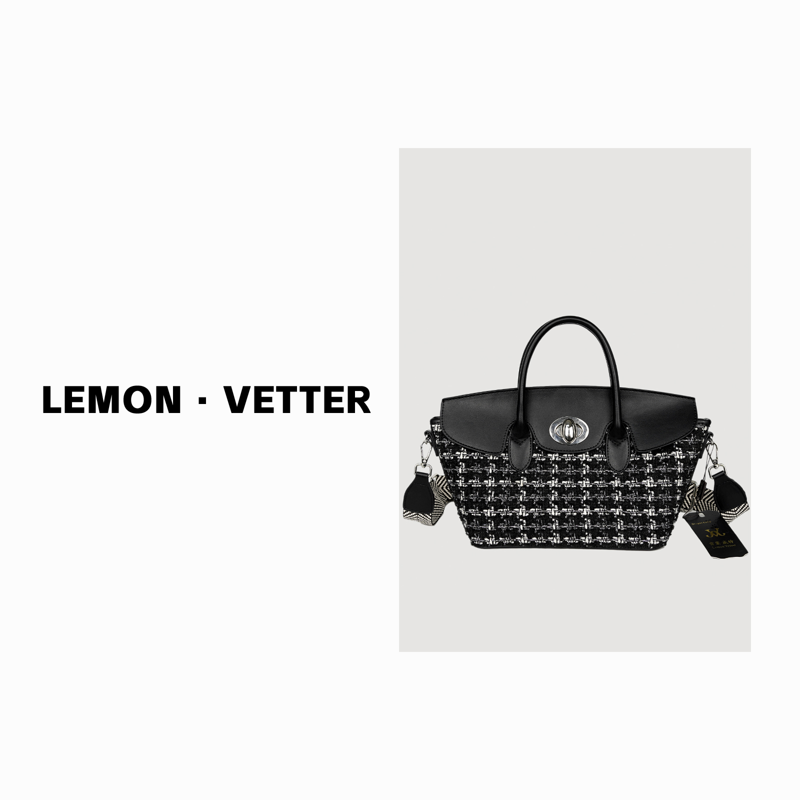 【Lemon Vetter雷蒙威特】 新款轻奢女士斜挎手提包包 LNX-3006黑色