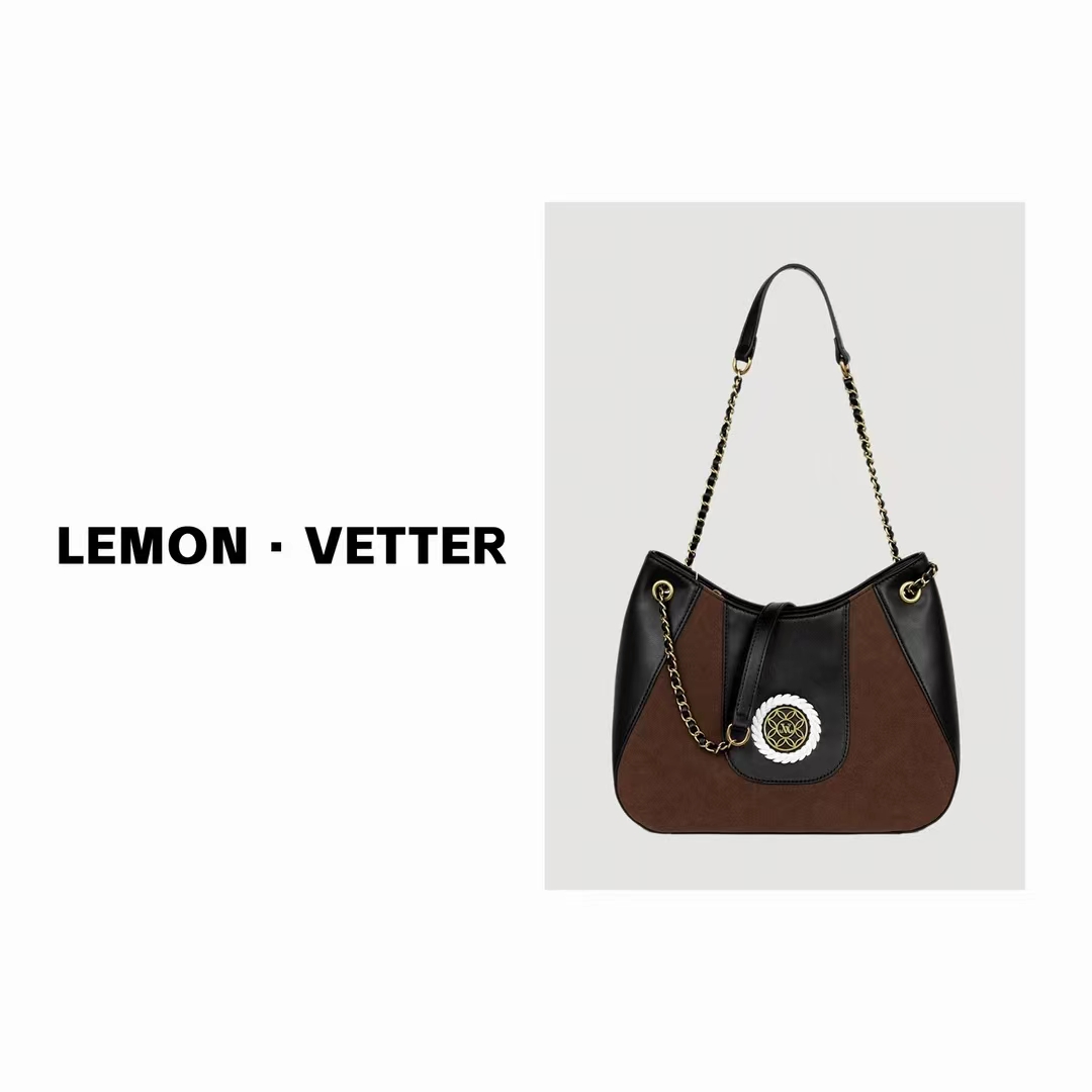 【Lemon Vetter雷蒙威特】 新款轻奢女士单肩斜挎包包LNX-05003黑色