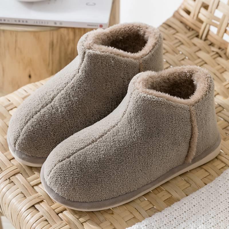 棉拖鞋女士冬季加绒包跟外穿新款毛毛鞋防滑保暖家居厚底家用棉鞋