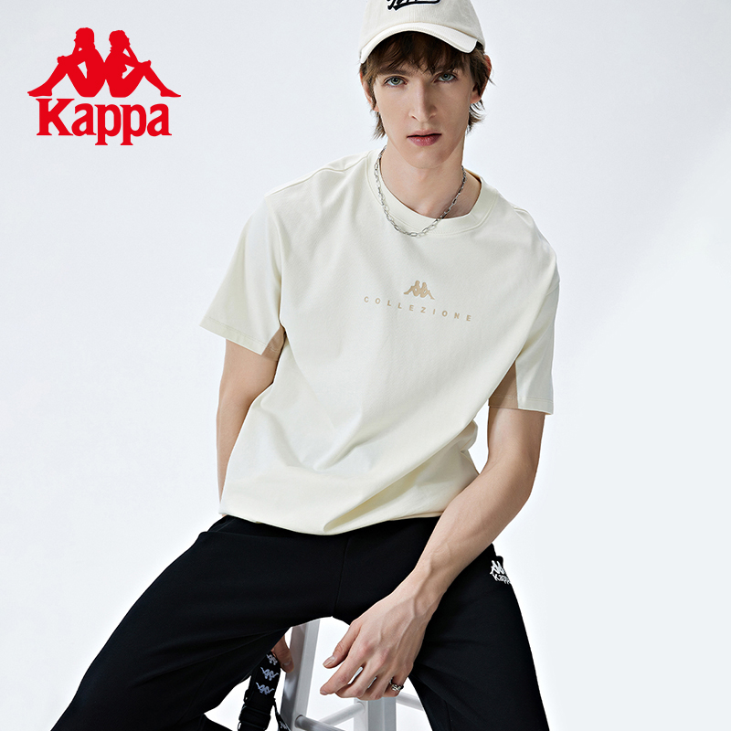 kappa卡帕运动短袖透气圆领印花户外夏季潮流百搭T恤K0D32TD60D