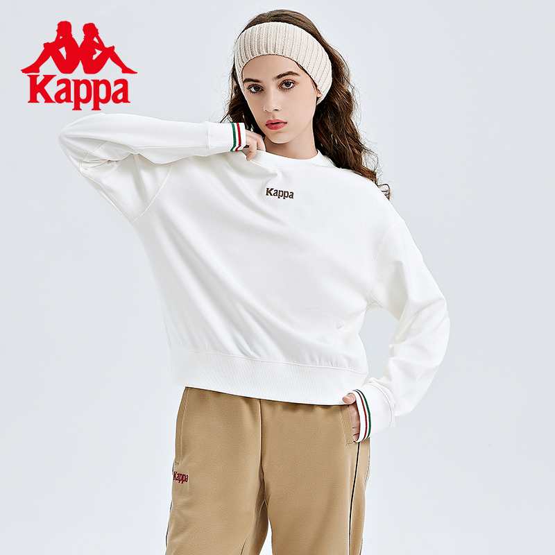 kappa卡帕套头衫新款女秋短款运动卫衣休闲圆领百搭长袖K0C62WT02