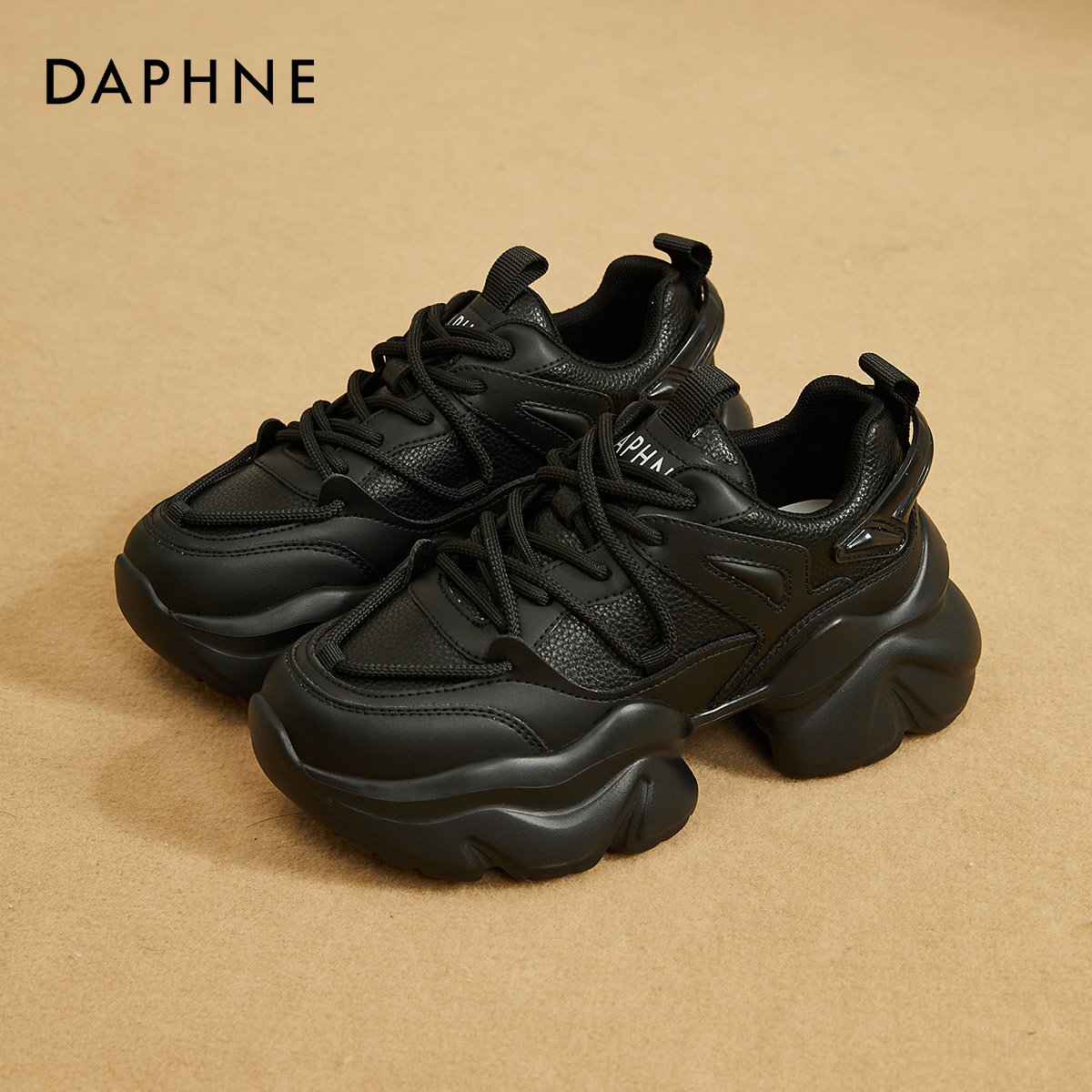 达芙妮厚底黑武士老爹鞋女款2026新款炸街春秋休闲显脚小运动鞋子商品图